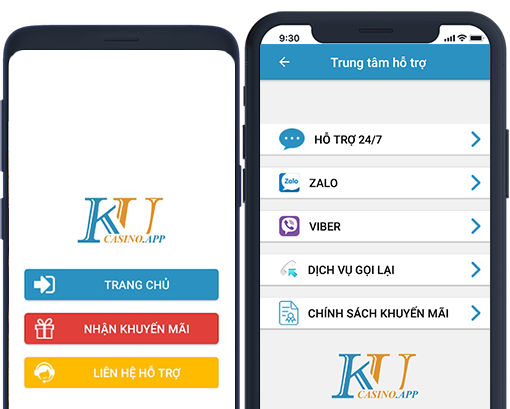 App ku casino hiển thị trên điện thoại sau khi tải