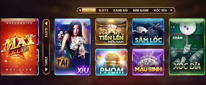 Cổng game May Club có nhiều sự lựa chọn thú vị