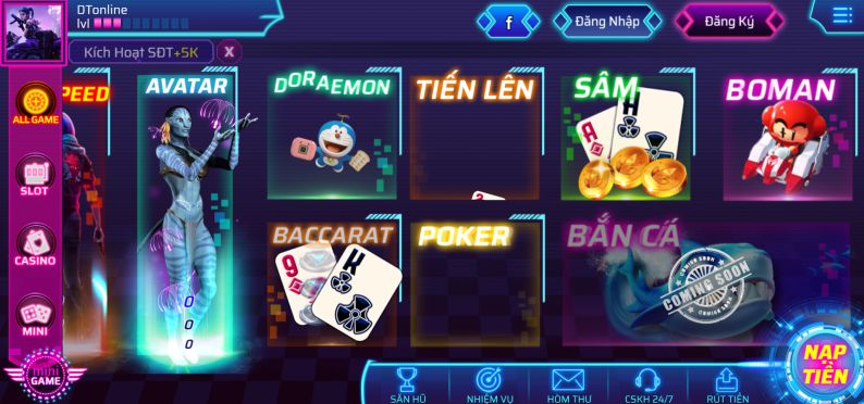 Skyclub đã đầu tư vô cùng bài bản cho hệ thống game