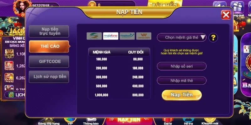 Chọn phương thức nạp tiền 68 game bài phù hợp