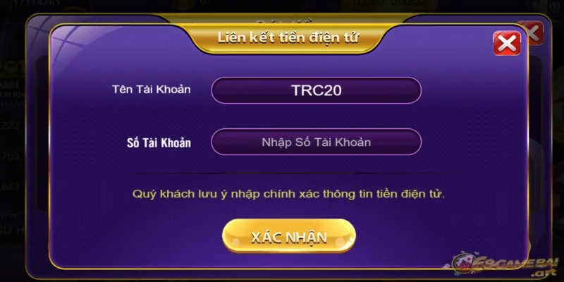 Liên kết ví tiền điện tử với 68 game bài trước khi rút tiền