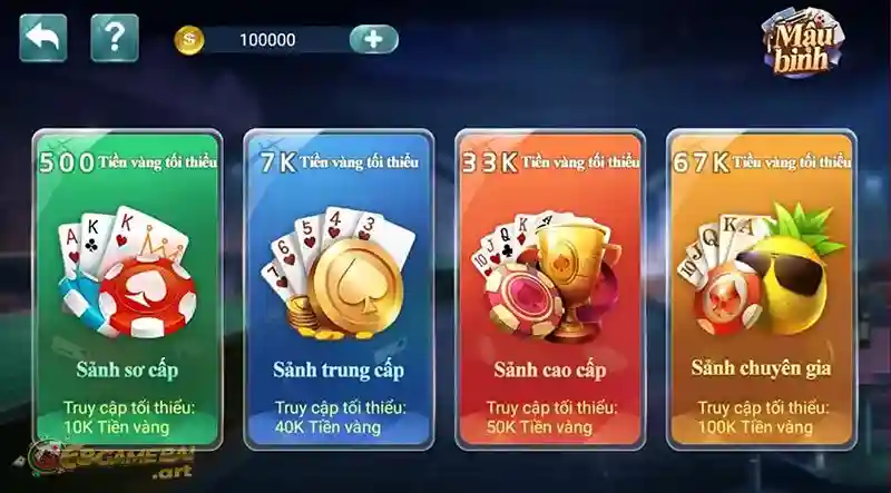 Tìm kiếm và nhấp vào trò chơi mậu binh tại 68 game bài