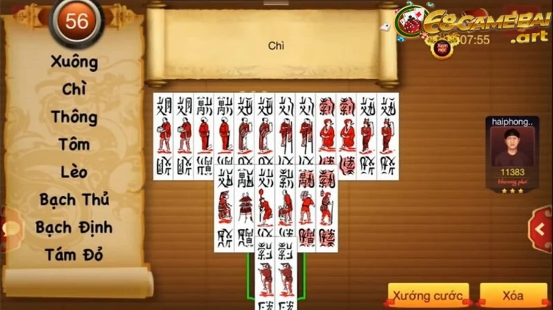 Tiền thưởng, thua trong chắn 68 Game bài  được tính theo cước